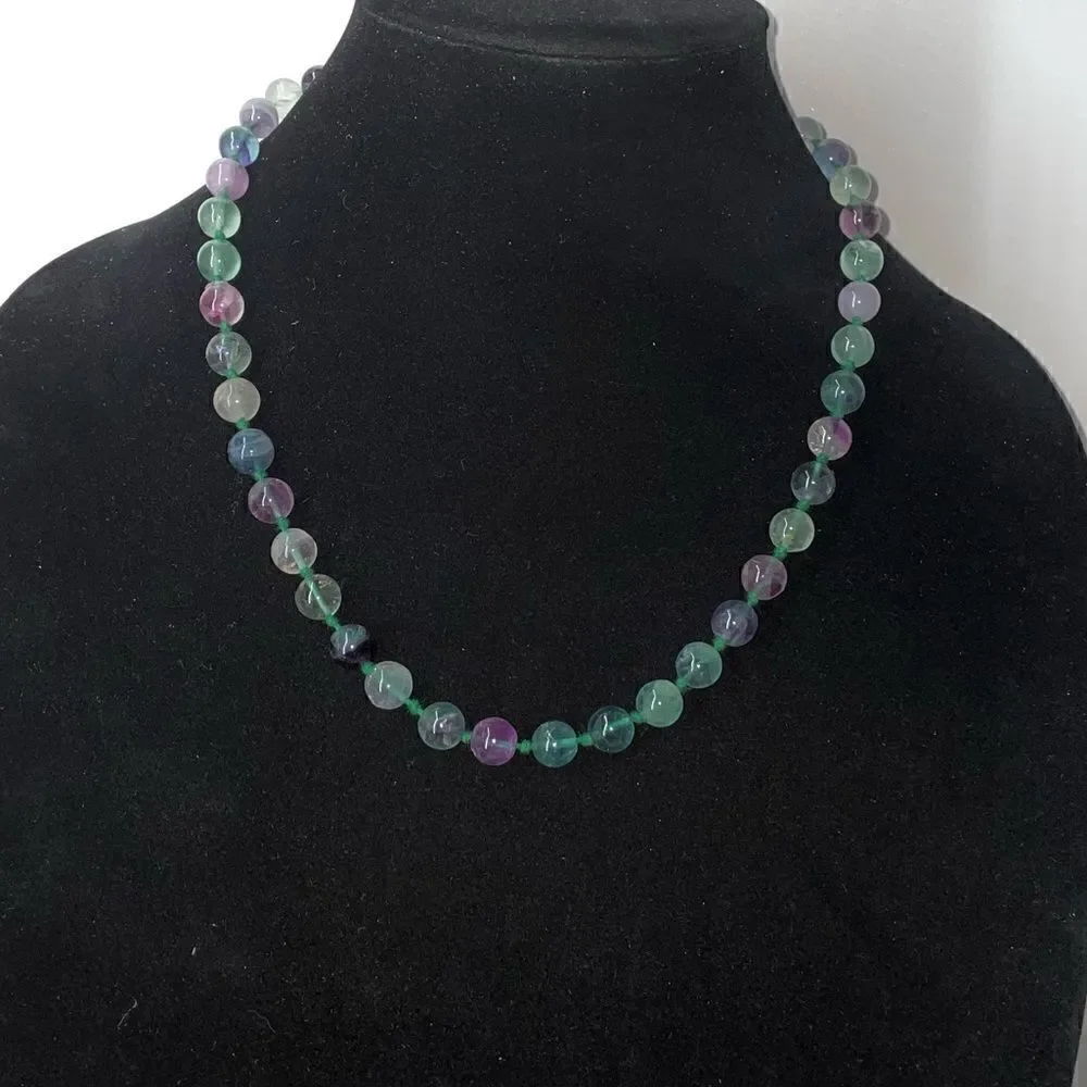 Polished Glass Bead Necklace - Picture 2 of 6